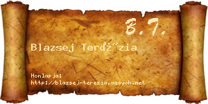 Blazsej Terézia névjegykártya